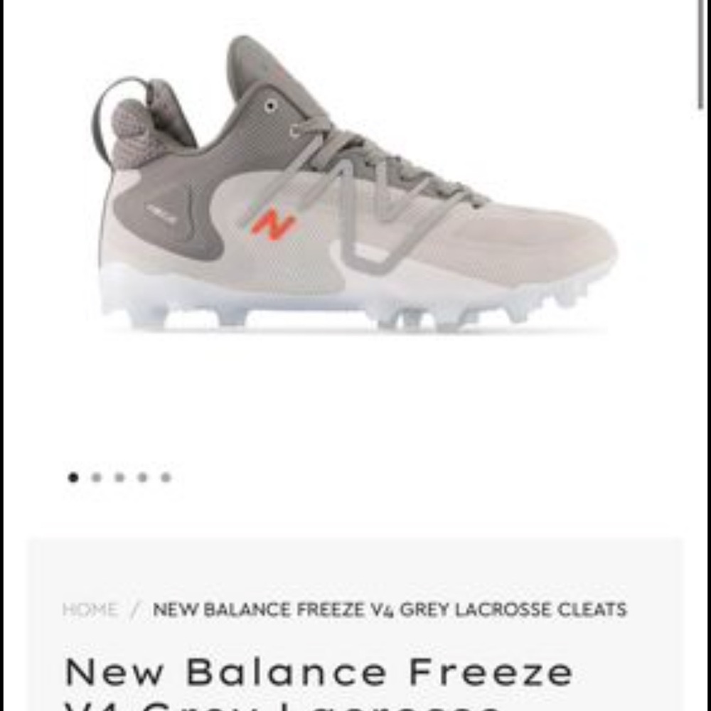 New Balance Freeze V4 Grey Lacrosse Cleats US kids 3